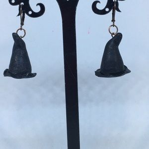 Unique Handmade Halloween Witches Hat Earrings